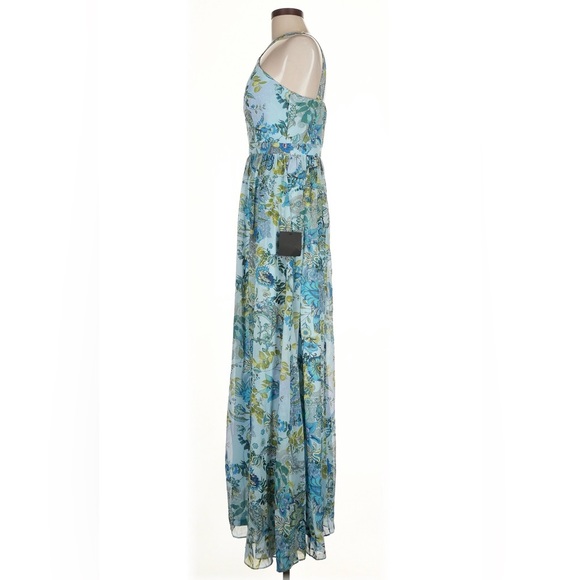 NWT Lulus Lilja Blue Floral Print Maxi Dress | Medium - Picture 8 of 10